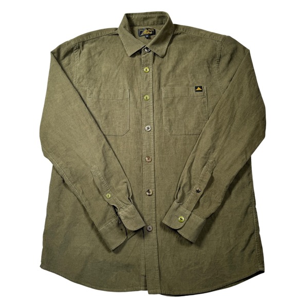 Le Mont St Michel Other - Le Mont St Michel Corduroy Olive Button Down Shirt Men's Small-Missing Buttons